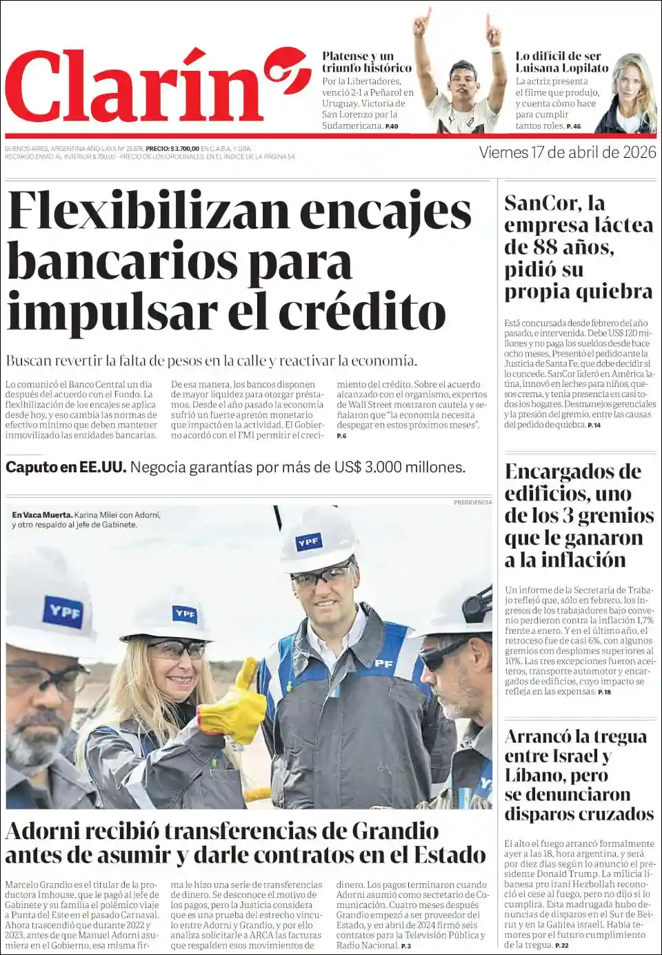 Estudios Max | JAM WEB - Tapa del diario Clarin