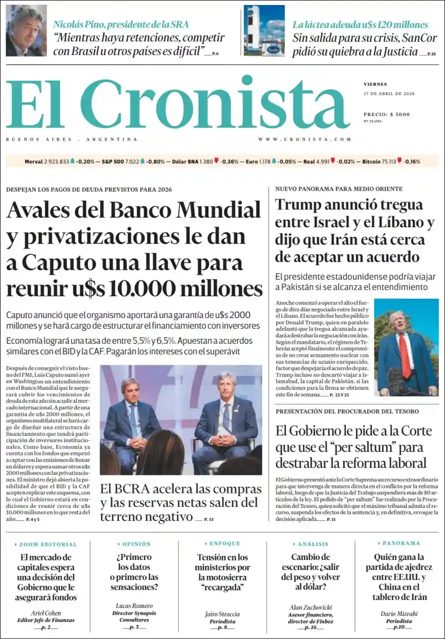 Estudios Max | JAM WEB - Tapa del diario Cronista
